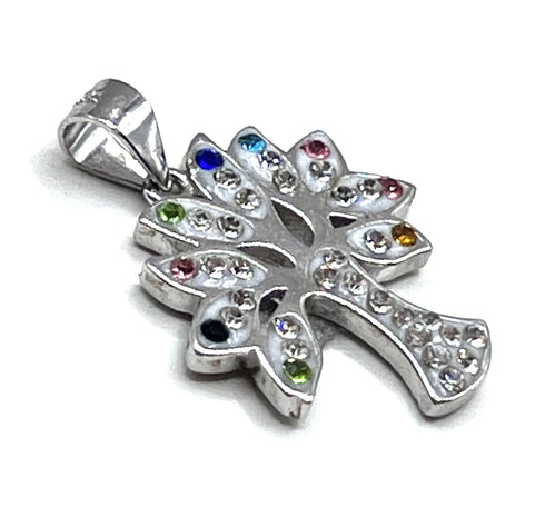 Sterling Silver Colored Tree of Life Pendant